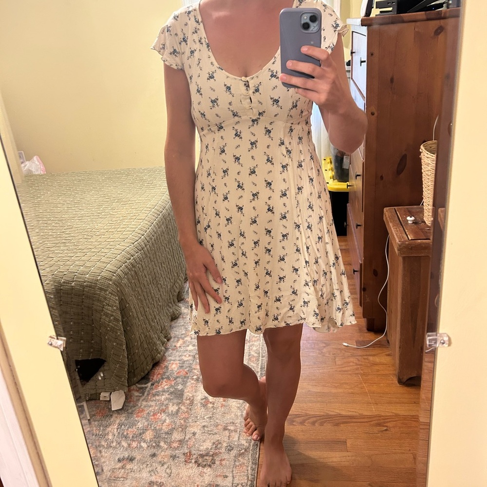 Floral Cream Dress-Vintage Ralph Lauren - Picture 4 of 6